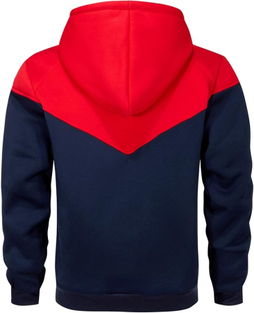 Bluza lejera pentru barbati, cu maneci lungi, hanorac albastru/rosu cu gluga S [2]