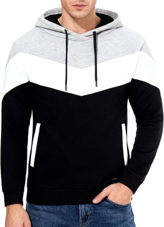 Bluze barbati - Bluza lejera pentru barbati, cu maneci lungi, hanorac negru, gri, alb, cu gluga L