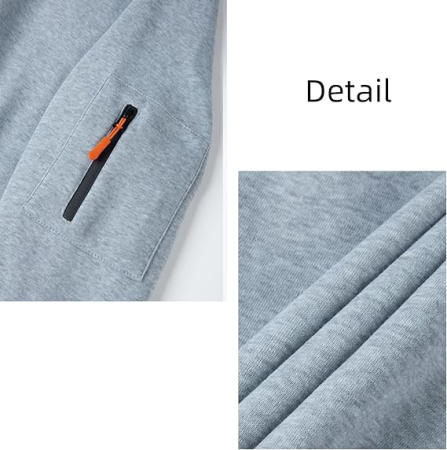 Bluza lejera pentru barbati, cu maneci lungi, hanorac gri cu gluga 3XL [3]