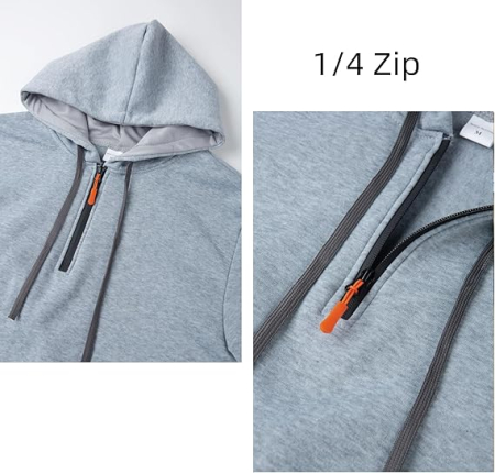 Bluza lejera pentru barbati, cu maneci lungi, hanorac gri cu gluga 3XL [2]
