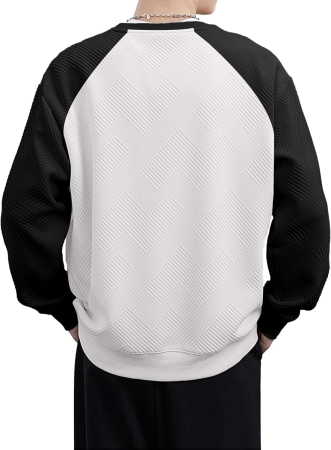 Bluza lejera pentru barbati, cu maneci lungi, pulover Alb S [1]