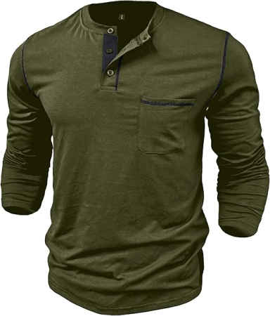 Bluza lejera pentru barbati, cu maneci lungi, pulover verde 3XL [1]