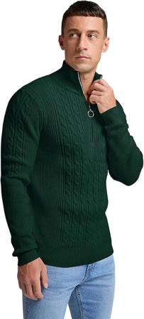 Bluza lejera pentru barbati, cu maneci lungi, pulover L Verde [2]