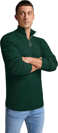 Bluza lejera pentru barbati, cu maneci lungi, pulover M Verde [3]