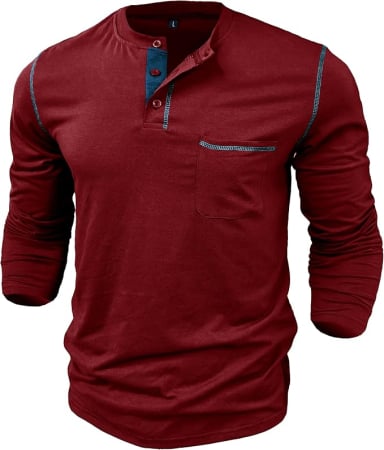 Bluza lejera pentru barbati, cu maneci lungi, pulover rosu M [1]