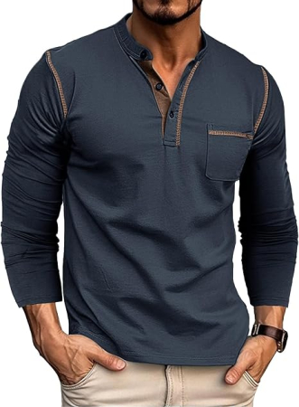 Bluze barbati - Bluza lejera pentru barbati, cu maneci lungi, pulover albastru 3XL