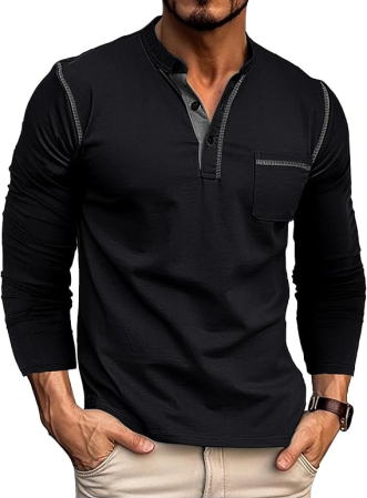 Bluze barbati - Bluza lejera pentru barbati, cu maneci lungi, pulover negru M