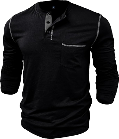 Bluza lejera pentru barbati, cu maneci lungi, pulover negru XL [1]