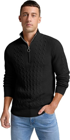 Bluza lejera pentru barbati, cu maneci lungi, pulover L Negru [1]