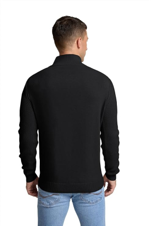 Bluza lejera pentru barbati, cu maneci lungi, pulover L Negru [5]