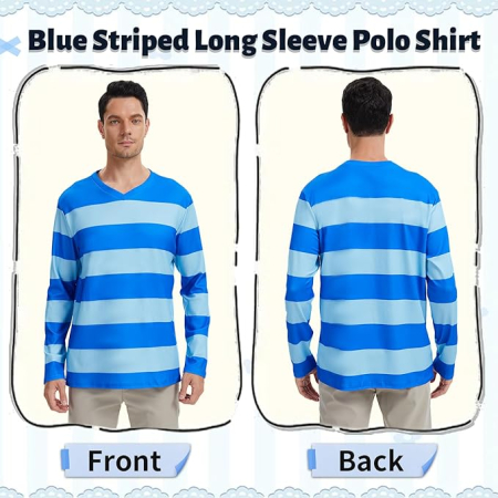 Bluza lejera pentru barbati, cu maneci lungi, pulover albastru 2XL [1]