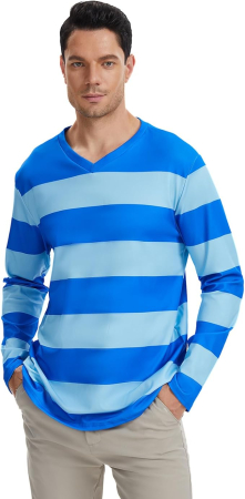 Bluze barbati - Bluza lejera pentru barbati, cu maneci lungi, pulover albastru M