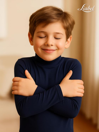 Bluza pe corp pentru copii, cu maneci lungi, albastru 10 ani [5]