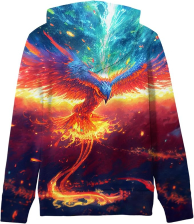 Bluza lejera pentru copii, cu maneci lungi, hanorac colorat cu model 3D si gluga 6-7 ani [1]