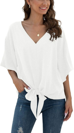 Bluza lejera pentru femei, alba din sifon, S [1]