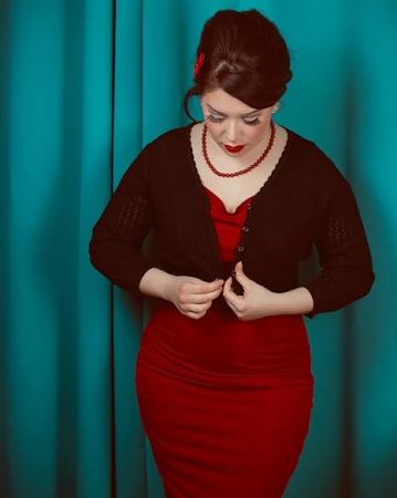 Bolero negru, dantelet, de dama, inchidere cu nasturi, S [1]