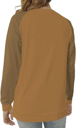 Bluza lejera pentru femei, maneci lungi, maro L [3]