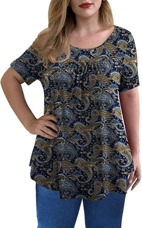 Bluza lejera pentru femei, maneci scurte, dantelate, albastru inchis L [1]