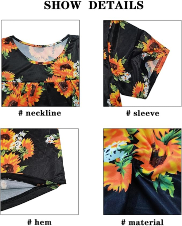 Bluza lejera pentru femei, maneci scurte, dantelate, neagra cu flori XL [6]