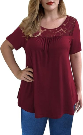 Bluza lejera pentru femei, maneci scurte, dantelate, Rosie M [1]