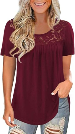 BLUZE FEMEI - Bluza lejera pentru femei, maneci scurte, dantelate, Rosie M