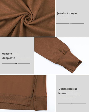 Bluza lejera pentru femei, pulover respirabil, maro S [4]