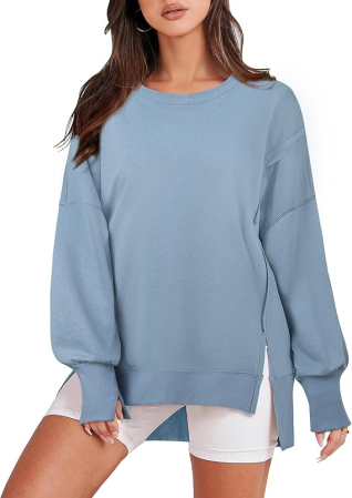 BLUZE FEMEI - Bluza lejera pentru femei, pulover respirabil, albastra S