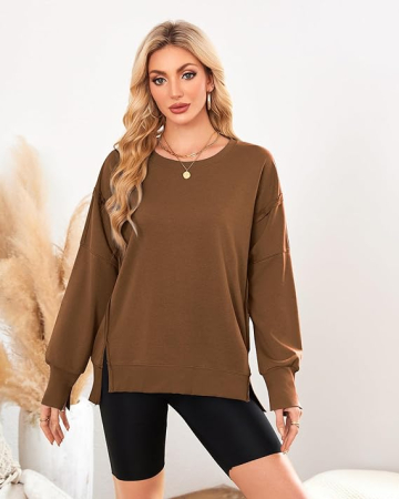 Bluza lejera pentru femei, pulover respirabil, maro M [2]