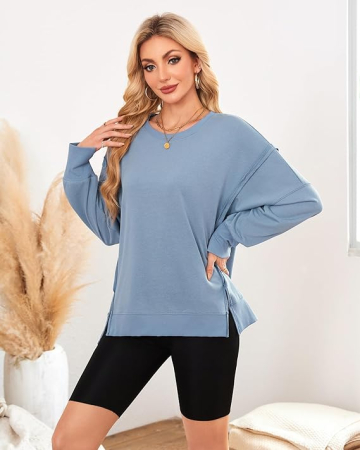 Bluza lejera pentru femei, pulover respirabil, albastra S [2]