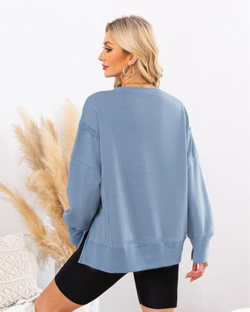 Bluza lejera pentru femei, pulover respirabil, albastra S [4]