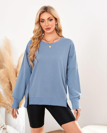 Bluza lejera pentru femei, pulover respirabil, albastra S [3]