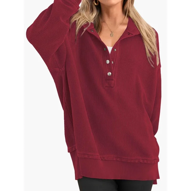 Bluza lejera pentru femei, pulover respirabil, visinie M [3]