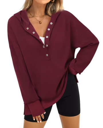 BLUZE FEMEI - Bluza lejera pentru femei, pulover respirabil, visinie M