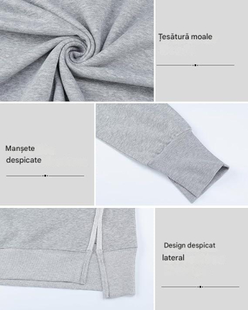 Bluza lejera pentru femei, pulover respirabil, gri S [5]