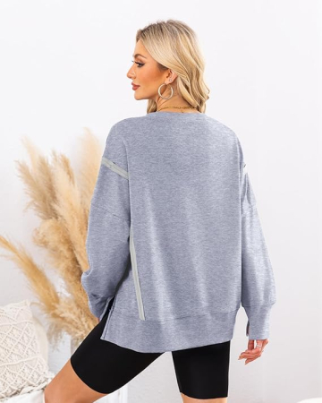 Bluza lejera pentru femei, pulover respirabil, gri S [4]