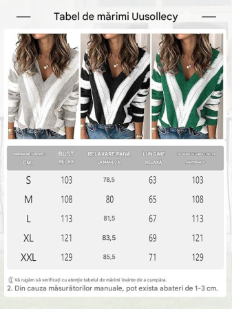 Bluza lejera pentru femei, pulover respirabil, decolteu V maro 2XL [6]