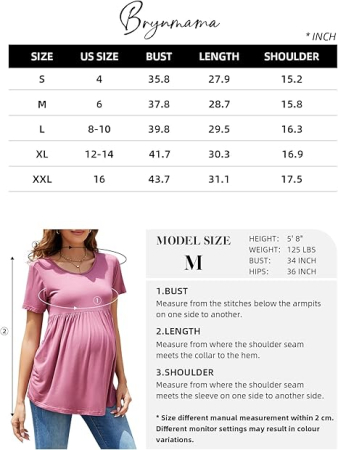 Bluza lejera cu maneca scurta pentru femei insarcinate, mov L [5]