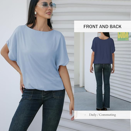 Bluza lejera pentru femei, gri din sifon, M [1]