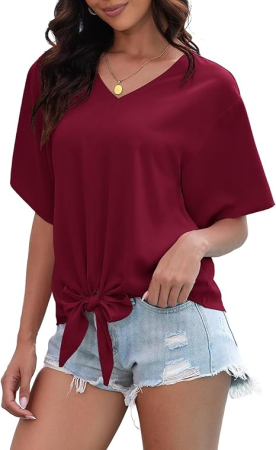 Bluza lejera pentru femei, Rosie din sifon, S [2]