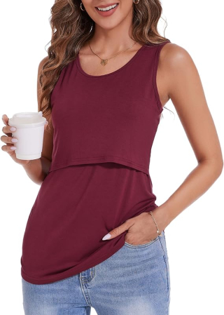 Bluza lejera pentru femei, subtire, pentru alaptare, visinie XL [1]