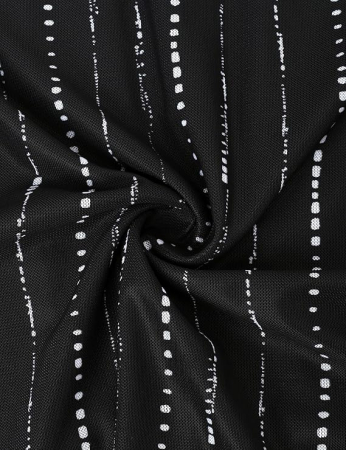 Bluza lejera pentru femei, subtire, respirabila, maneci scurte, neagra cu dungi L [3]