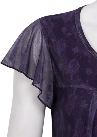 Bluza lejera pentru femei, subtire, respirabila, maneci scurte, violet M [2]