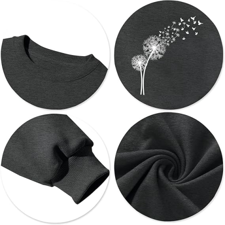 Bluza lejera pentru femei, pulover cu maneci lungi, gri XL [4]