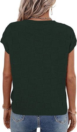 Bluza lejera pentru femei, top cu maneci scurte, Verde L [4]
