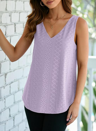 Bluza lejera pentru femei, top fara maneci, Mov S [3]