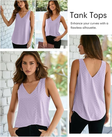 Bluza lejera pentru femei, top fara maneci, Mov XL [4]