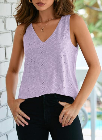 Bluza lejera pentru femei, top fara maneci, Mov XL [1]