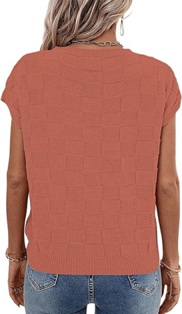 Bluza lejera pentru femei, top cu maneci scurte, Maro M [4]