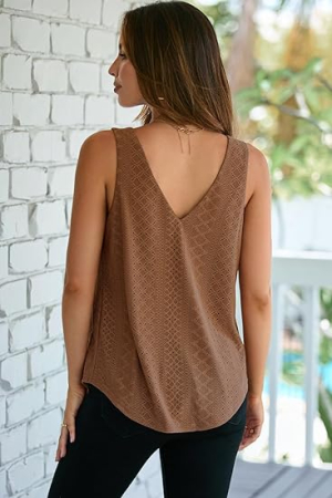 Bluza lejera pentru femei, top fara maneci, Maro L [3]