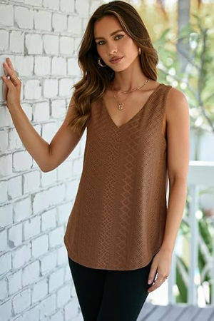Bluza lejera pentru femei, top fara maneci, Maro L [2]